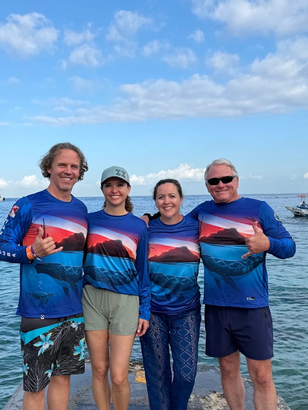 Trip N Dive team wearing custom rashguards by The Ocean Lung