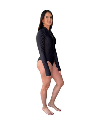 Vestido de Baño Negro Manga Larga Mujer – Diver