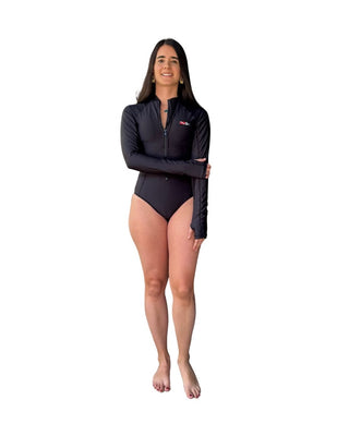 Vestido de Baño Negro Manga Larga Mujer – Diver