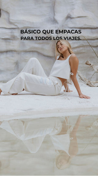 Set Lino Pantalón Arena Tiburón Ballena