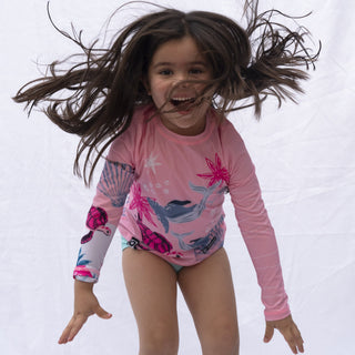 Rashguard De Baño Manga Larga Niña Bahía Rosada