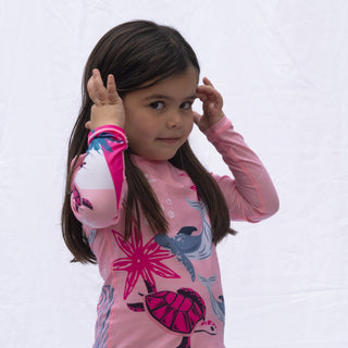 Rashguard De Baño Manga Larga Niña Bahía Rosada