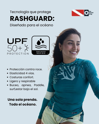 Rashguard mujer corales verde pacífico