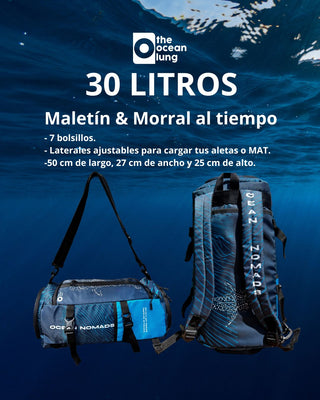 Maleta viajera 30 litros tiburón ballena