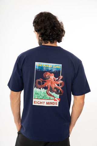 Camiseta Hombre Azul Pulpo