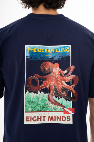 Camiseta Hombre Azul Pulpo