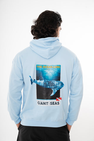 Hoodie Unisex azul Tiburón ballena