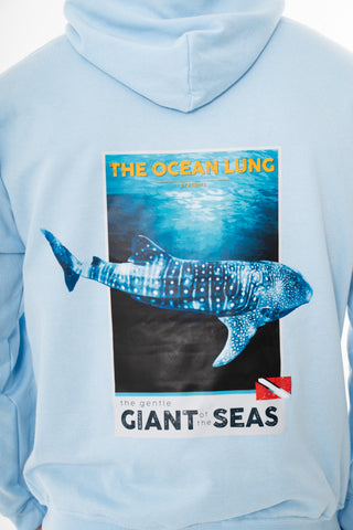 Hoodie Unisex azul Tiburón ballena
