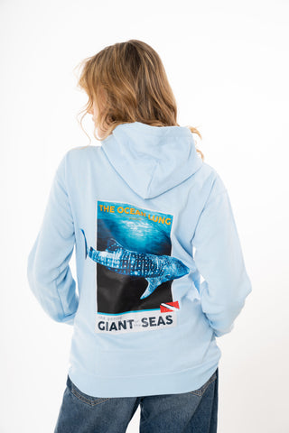 Hoodie Unisex azul Tiburón ballena