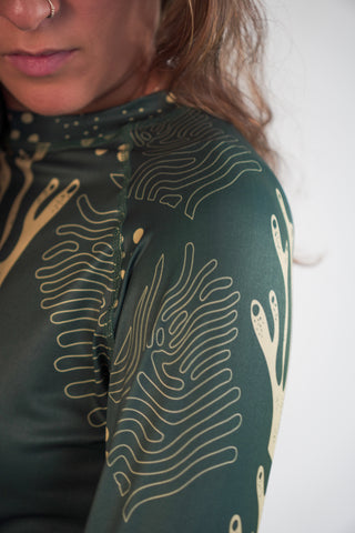 Rashguard mujer corales verde pacífico