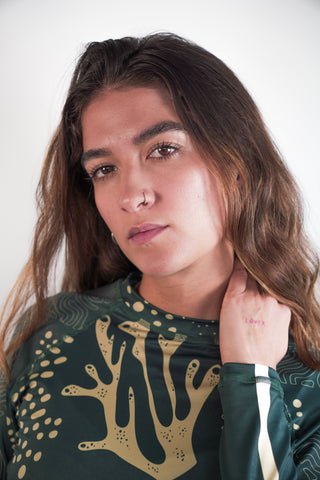 Rashguard mujer corales verde pacífico