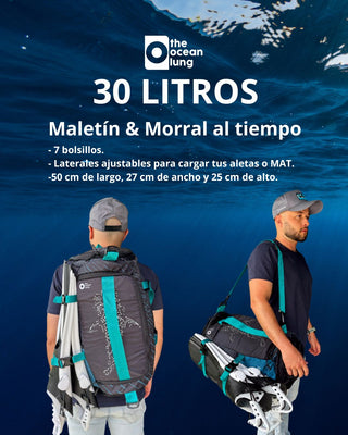 Maleta viajera 30 litros tiburón ballena