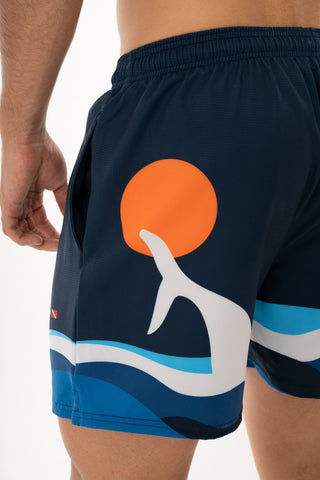 Pantaloneta Baño Hombre Azul Ballena