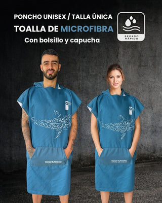 Poncho tiburón ballena -  Talla Única