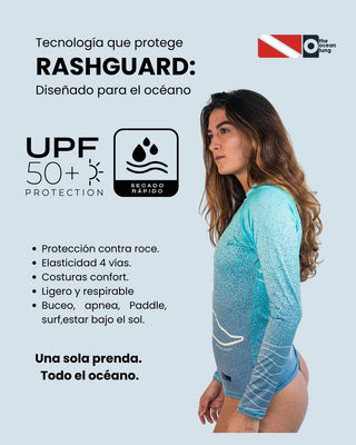 Rashguard mujer cola de ballena