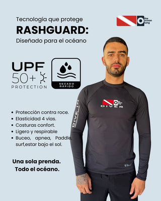 Rashguard Hombre Diver Negro