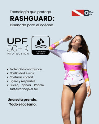 Rashguard Mujer Corales Blanco