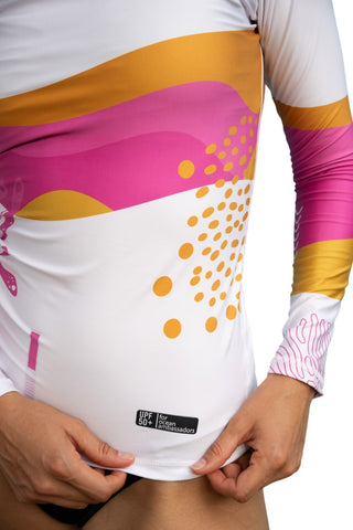 Rashguard Mujer Corales Blanco