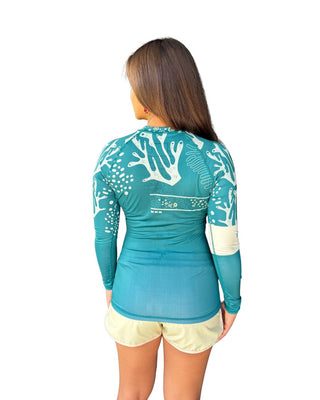 Rashguard mujer corales verde pacífico