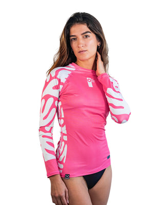 Rashguard mujer corales rosado