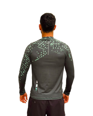 Rashguard Hombre tiburón ballena verde militar