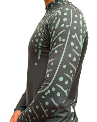 Rashguard Hombre tiburón ballena verde militar