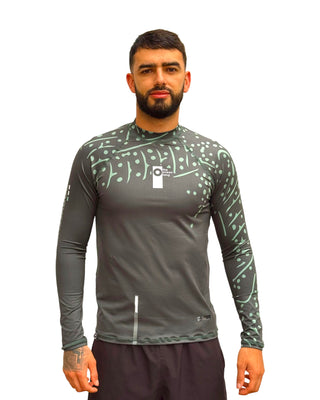 Rashguard Hombre tiburón ballena verde militar