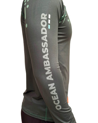 Rashguard Hombre tiburón ballena verde militar