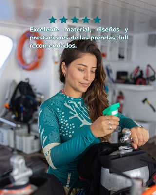 Rashguard mujer corales verde pacífico