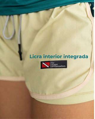 Short Deportivo Mujer Corales Verde Pacifico